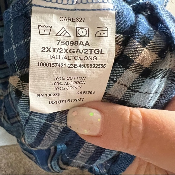 Wrangler Men’s Tall Flannel Pearl Snap Cowboy Button Down Shirt - Picture 5 of 6